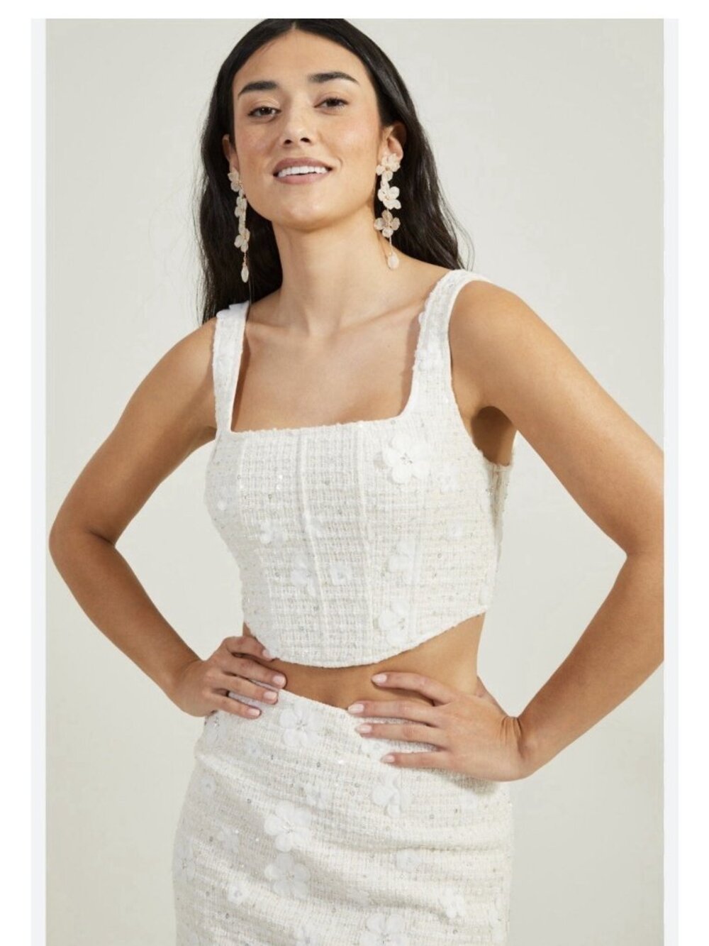 Altar d’state Textured 3D Floral Corset Crop Top size XS NEW W/TAGS